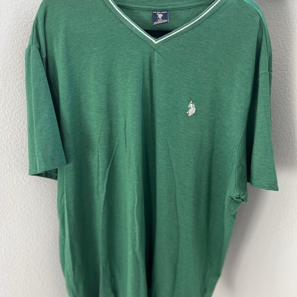 U.S. Polo Assn. Green V-Neck Men's Tee